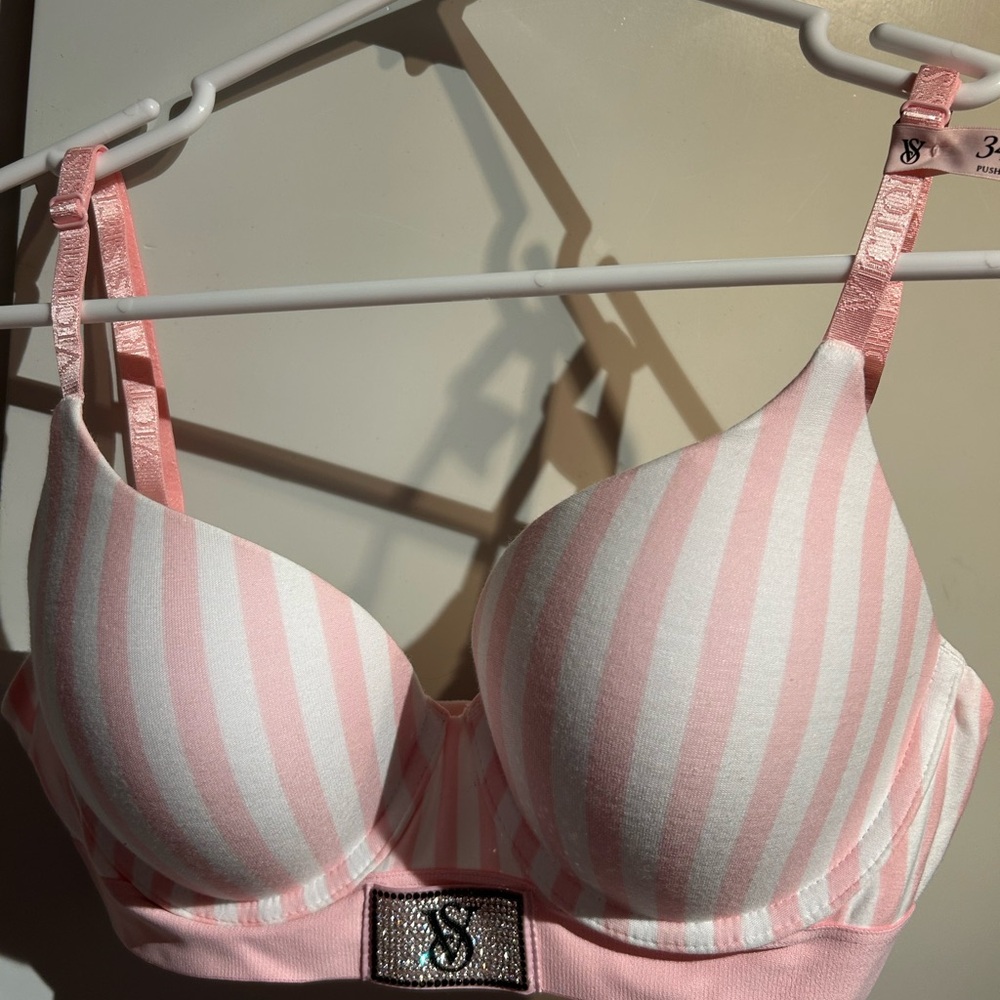 Victoria's Secret Pink and White Striped Bra